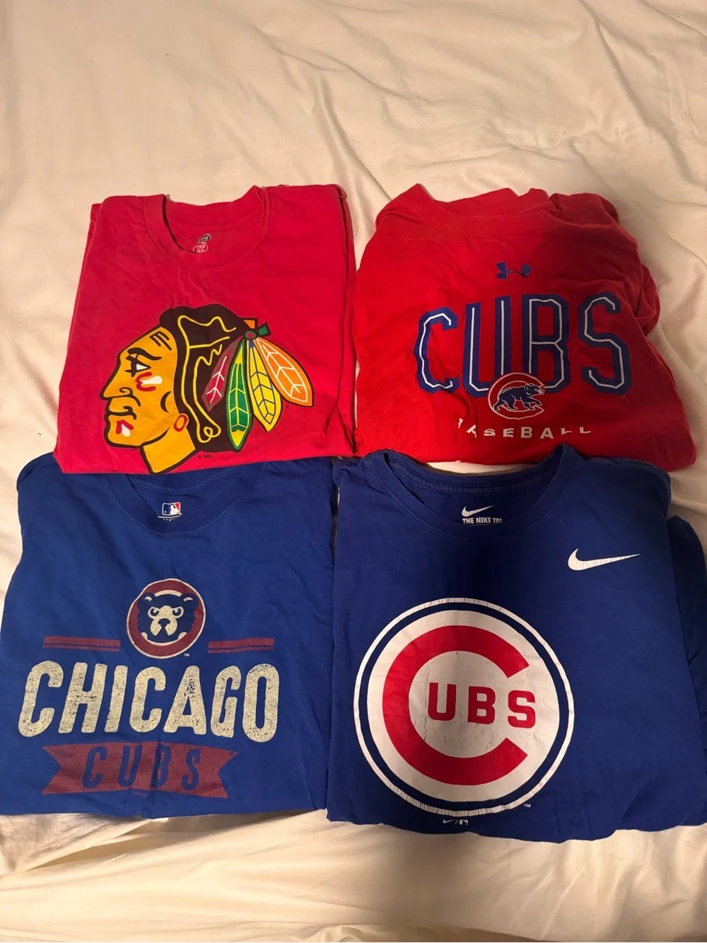 Nike Blue Chicago Cubs Logo T-Shirt with Red Accent